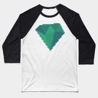 Emerald Gem Pixel Art Baseball T-Shirt